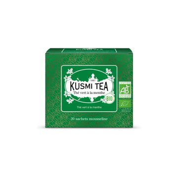 Zöld Tea Mentával 20 db Muszlin Teafilter Kusmi Tea Bio