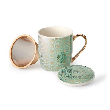 Porcelán szűrős bögre szett  ART DECO