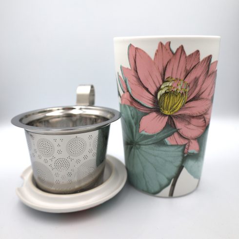 EIGENART  porcelán szűrős bögre LÓTUSZVIRÁGOS  PADMA