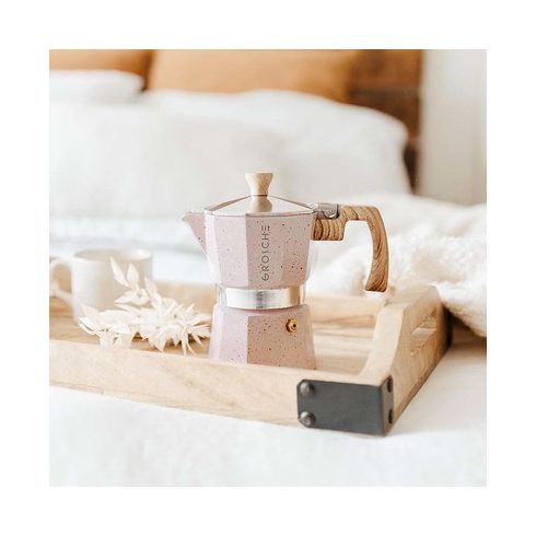 MILANO STONE Kotyogós kávéfőző -3 szem-rózsaszín 