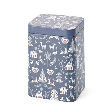   "Noel" Karácsonyi fém teadoboz 100 gr-sötétkék 