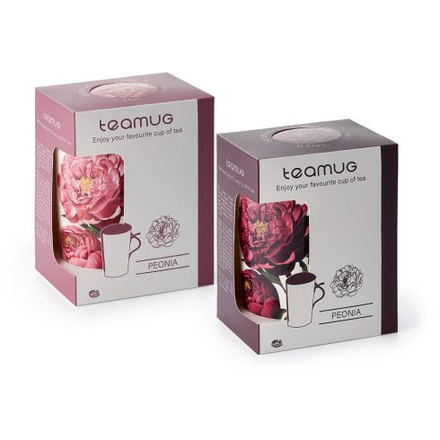 "Peonia"  porcelán szűrős bögre - RÓZSASZIN